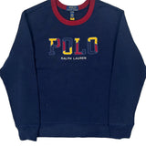 Age 10-12 Polo By Ralph Lauren Spellout Sweatshirt - Medium Blue Cotton