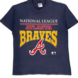 Single Stitch Atlanta Braves Hanes Mlb T-Shirt - Large Navy Cotton