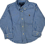 Age 18 Months Ralph Lauren Checked Shirt - 2XS Blue Cotton