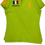 France Ralph Lauren Graphic Polo Shirt - Medium Green Cotton
