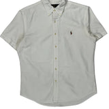 Ralph Lauren Slim Fit Short Sleeve Shirt - Large White Cotton