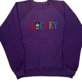 Mickey Mouse Hanes Cartoon Sweatshirt - XL Purple Cotton