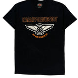Riding Academy Harley Davidson Graphic T-Shirt - Medium Black Cotton Blend