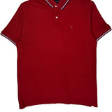 Tommy Hilfiger Polo Shirt - Large Red Cotton