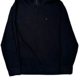 Tommy Hilfiger 1/4 Zip - 2XL Black Cotton