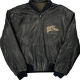 Las Vegas Planet Hollywood Graphic Leather Jacket - Small Black Leather