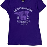 Harley Davidson Graphic T-Shirt - Medium Purple Cotton
