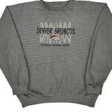 Denver Broncos Logo Athletics Football Sweatshirt - XL Grey Polyester Blend