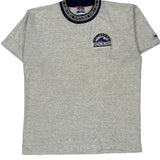 Colorado Rockies Trench Single Stitch T-Shirt - Large Gray Cotton