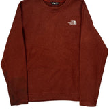 The North Face Long Sleeve T-Shirt - Large Red Cotton