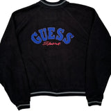Guess Spellout Varsity Jacket - Small Black Polyester