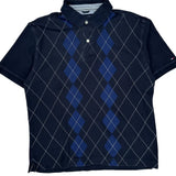 Tommy Hilfiger Argyle Polo Shirt - Large Navy Cotton