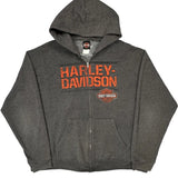 Lone Wolf Harley Davidson Graphic Hoodie - 3XL Gray Cotton Blend