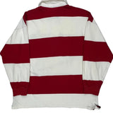 Crest Logo Chaps Ralph Lauren Striped Rugby Shirt - XL Red Cotton
