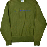 Champion Spellout Sweatshirt - Medium Green Cotton Blend