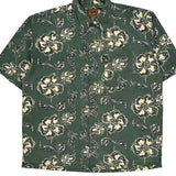 Pineapple Connection Floral Hawaiian Shirt - Large Cream Cotton