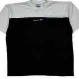 Reebok T-Shirt - Large Black & White Cotton