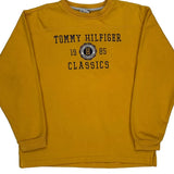 Classics Tommy Hilfiger Spellout Sweatshirt - Large Yellow Cotton