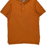 Tommy Hilfiger Slim Fit Polo Shirt - Large Orange Cotton