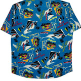 Jazz Fashion Graphic Hawaiian Shirt - Large Blue Cotton
