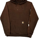 Carhartt Spellout Hoodie - Medium Brown Cotton Blend