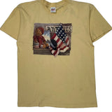 Single Stitch American Flag Anvil Graphic T-Shirt - Large Yellow Cotton