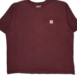Carhartt Tall T-Shirt - 2XL Burgundy Cotton