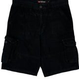 Southpole Cargo Shorts - 34W 10L Black Cotton