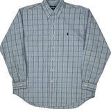 Blake Ralph Lauren Checked Shirt - Large Blue Cotton