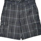 Wrangler Checked Cargo Shorts - 36W 10L Gray Cotton