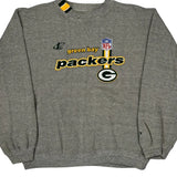 Green Bay Packers Logo Athletics Football Striped Sweatshirt - Large Gray Cotton Blend