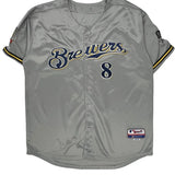 Milwaukee Brewers Majestic Mlb Jersey - XL Gray Polyester