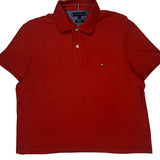 Tommy Hilfiger Slim Fit Polo Shirt - Large Red Cotton