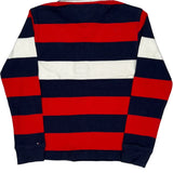 Age 6-7 Tommy Hilfiger Striped Rugby Shirt - Small Navy Cotton