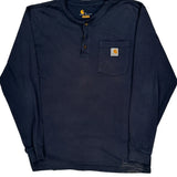 Carhartt Long Sleeve T-Shirt - Medium Navy Cotton
