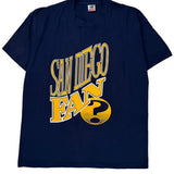Single Stitch San Diego Fan Fruit Of The Loom Graphic T-Shirt - Large Navy Cotton
