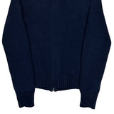 Ralph Lauren Full Zip Sweater - Small Navy Cotton