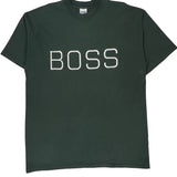 Boss Spellout Ig Design T-Shirt - XL Green Cotton