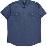 Authentic Classic Apparel Hilfiger Denim Short Sleeve Shirt - XL Blue Cotton