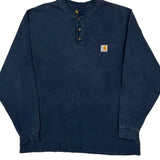 Carhartt Long Sleeve T-Shirt - Large Blue Cotton