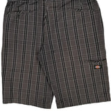 Dickies Checked Shorts - 37W 11L Gray Cotton
