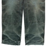Faded Carhartt Double Knee Carpenter Pants - 31W 32L Green Cotton