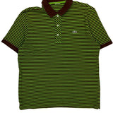 Lacoste Striped Polo Shirt - Medium Brown Cotton