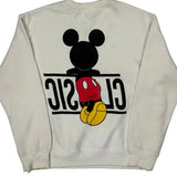 Classic Mickey Mouse Disney Cartoon Sweatshirt - Large White Cotton