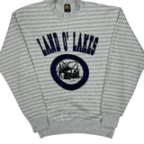Made In USA Hl Miller Striped Sweatshirt - Large Grey Cotton