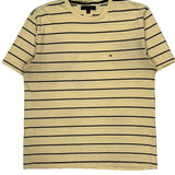 Tommy Hilfiger Striped T-Shirt - XL Yellow Cotton