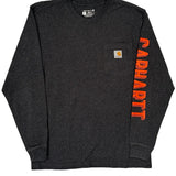 Carhartt Long Sleeve T-Shirt - Small Gray Cotton