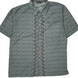 Diss Jeans Hawaiian Shirt - Large Grey Cotton Blend