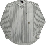 Tommy Hilfiger Striped Shirt - Medium White Cotton