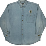 Packers Lee Sport Football Denim Shirt - XL Light Wash Cotton